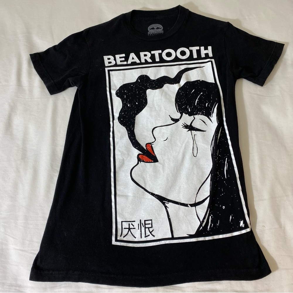 RedBull Records Black Beartooth Tee Shirt Size Small Female Smoking Tear Graphic